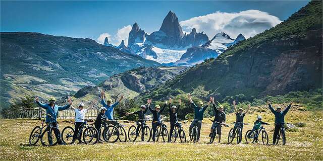 Pedal through forests and mountain streams, enjoying stunning views of the Del Bosque range and the Fitz Roy massif.
